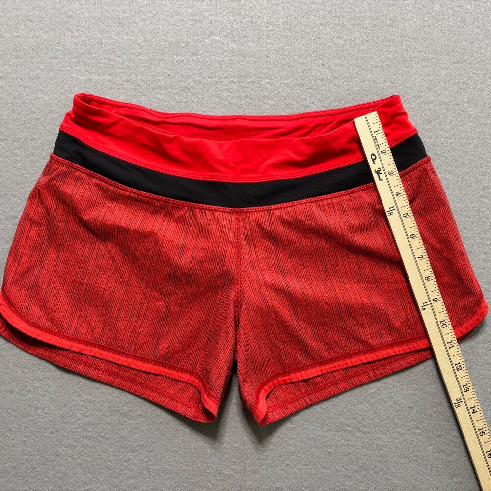 Lululemon Athletica Low Rise Hotty Hot Lined Shorts 2.5” Red w/Black Size 8 - Picture 3 of 10
